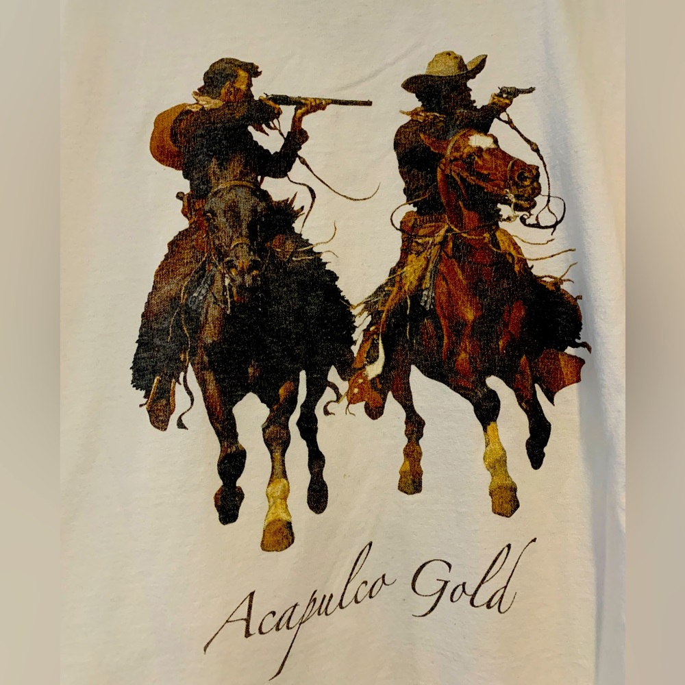 Men’s streetwear Acapulco Gold riding shooting cowboys t shirt